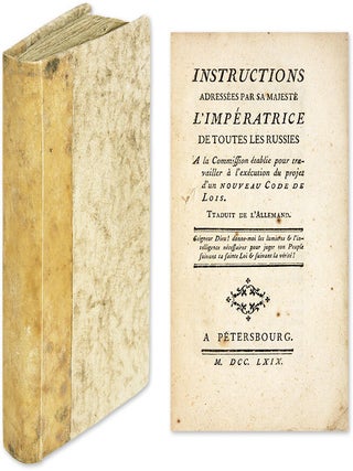Item #64773 Instructions Adressees par Sa Majeste L'Imperatrice de Toutes les. Empress of Russia...
