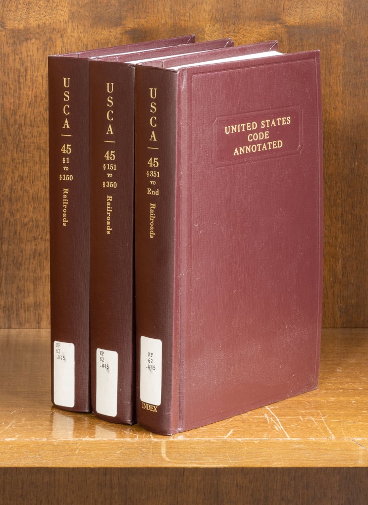 Item #64931 United States Code Annotated. Title 45 Railroads: 1-end (3 bks). Thomson Reuters.