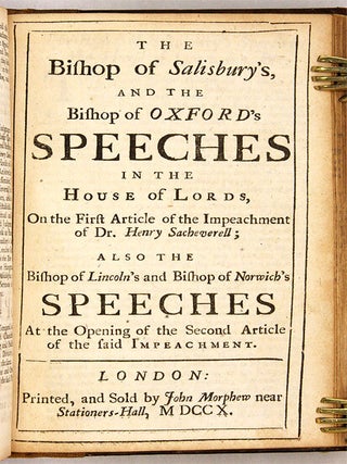 The Tryal of Dr. Henry Sacheverell, Before the House of Peers...