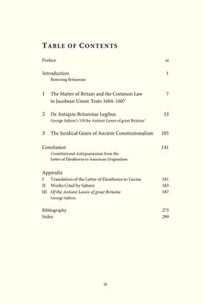 Law, Political Thought, and the Ancient Constitution: A Case Study of