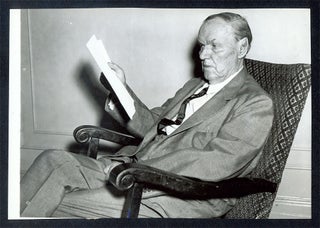 Item #65231 6" x 8-3/4" Black-and-White Press Photograph of Darrow Seated. Clarence Darrow