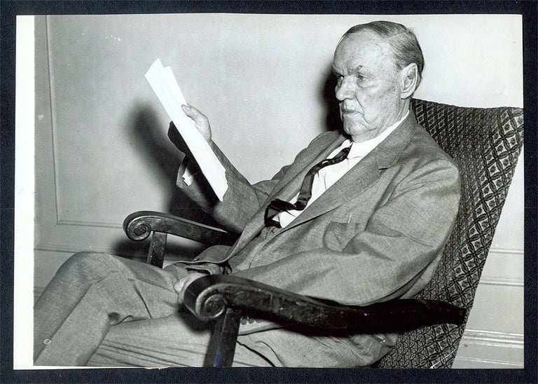 Item #65231 6" x 8-3/4" Black-and-White Press Photograph of Darrow Seated. Clarence Darrow.