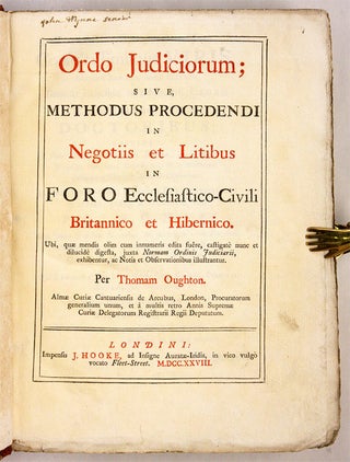 Ordo Judiciorum; Sive, Methodus Procedendi in Negotiis et Litibus...