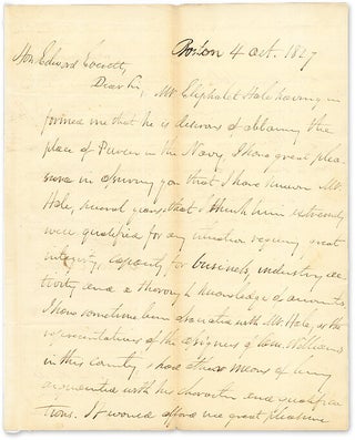 Item #65287 1827 Autograph Letter Signed,To Edward Everett, With Everett's. Manuscript,...