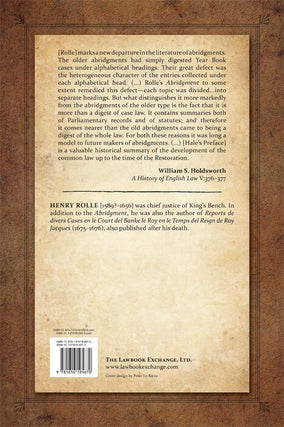 Un Abridgment des Plusieurs Cases et Resolutions del Common Ley 2 vols