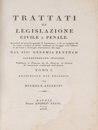Trattati di Legislazione Civile e Penale: Preceduti da'Principi...