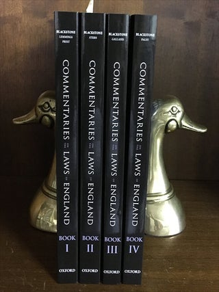 Item #65705 The Oxford Edition of Blackstone: Commentaries on the Laws of England. Sir William...