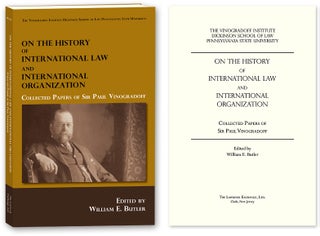 Item #65790 On the History of International Law and International Organization. Sir Paul...