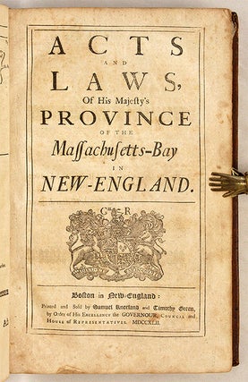 The Charter Granted by Their Majesties [With] Acts and Laws, 1742.