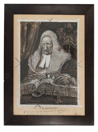Item #65985 Mr Justice Precedent. 21" x 15-1/2" gouache image on 26" x 19-1/2" Boardman Robinson,...
