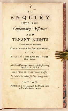 An Enquiry into the Customary-Estates and Tenant-Rights of Those...
