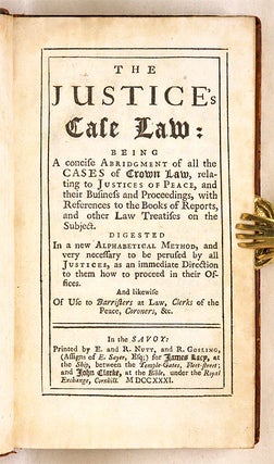 The Justice's Case Law: Being a Concise Abridgment of All the...