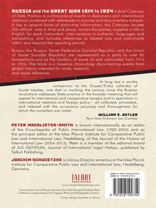 Russia and the Great War 1914 to 1924: A Brief Calendar of State...