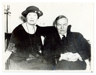 Item #66525 6" x 8" Black-and-White Press Portrait Photograph of Clarence and. Clarence Darrow,...