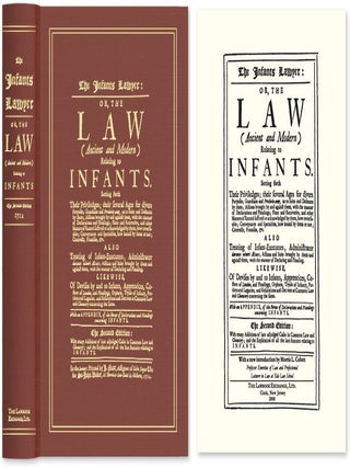 Item #66775 The Infants Lawyer: Or the Law (Ancient and Modern) Relating to. Samuel Carter,...