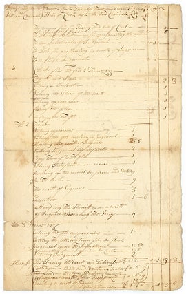 Item #66855 Bill for Court Fees, Signed, Albany, NY, January 9, 1728. Manuscript, Rutger Bleecker