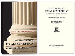 Item #67001 Fundamental Legal Conceptions as Applied in Judicial Reasoning...PB. Wesley Hohfeld,...