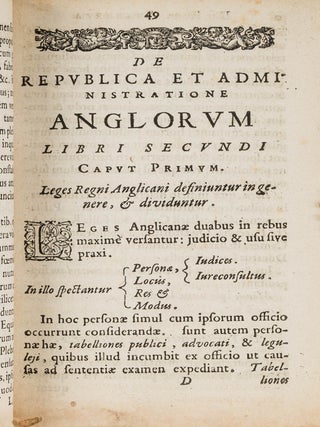 De Republica et Administratione Anglorum Libri Tres.