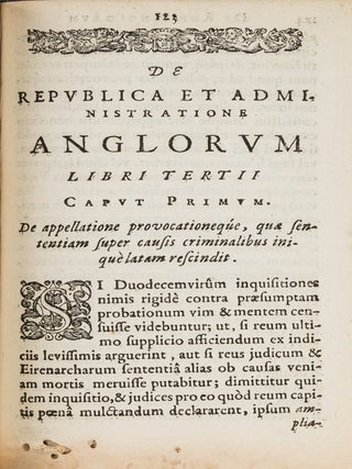 De Republica et Administratione Anglorum Libri Tres.