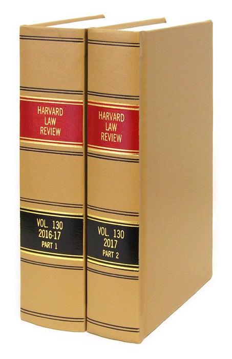 Item #67128 Harvard Law Review. Vol. 130 (2016-2017) Part 1-2, in 2 books. Harvard Law Review Association.
