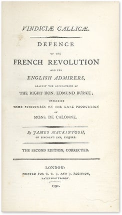 Vindiciae Gallicae, Defence of the French Revolution and Its English..