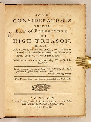 Some Considerations on the Law of Forfeiture, For High Treason.