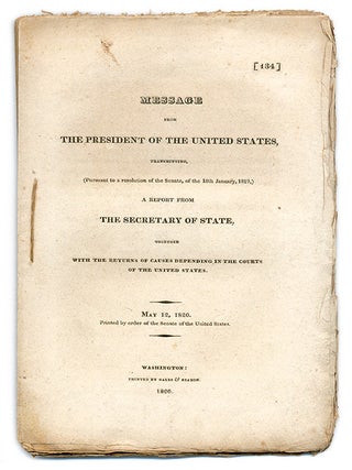 Item #67321 Message from the President of the United States, Transmitting. John Quincy Adams