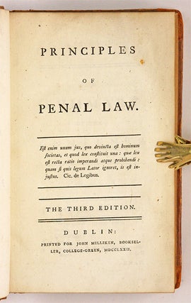 Principles of Penal Law, Dublin, 1772.