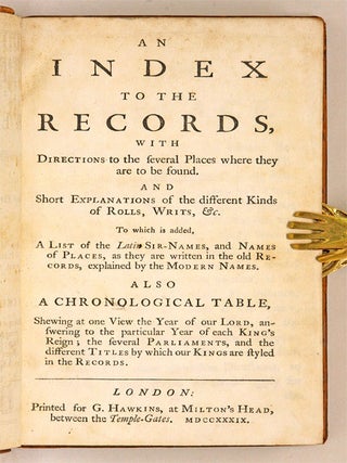 An Index to the Records With Directions to the Several Places where...