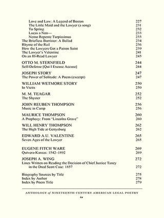 Anthology of Nineteenth Century American Legal Poetry.