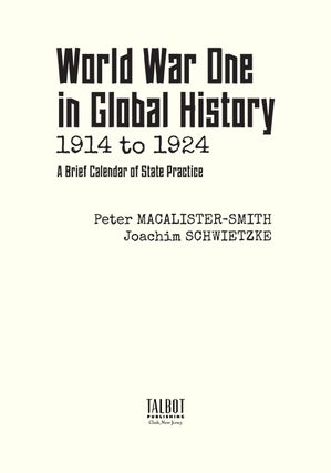 World War One in Global History 1914 to 1924