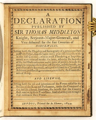 A Declaration Published by Sir Thomas Middleton Knight, Serjeant...