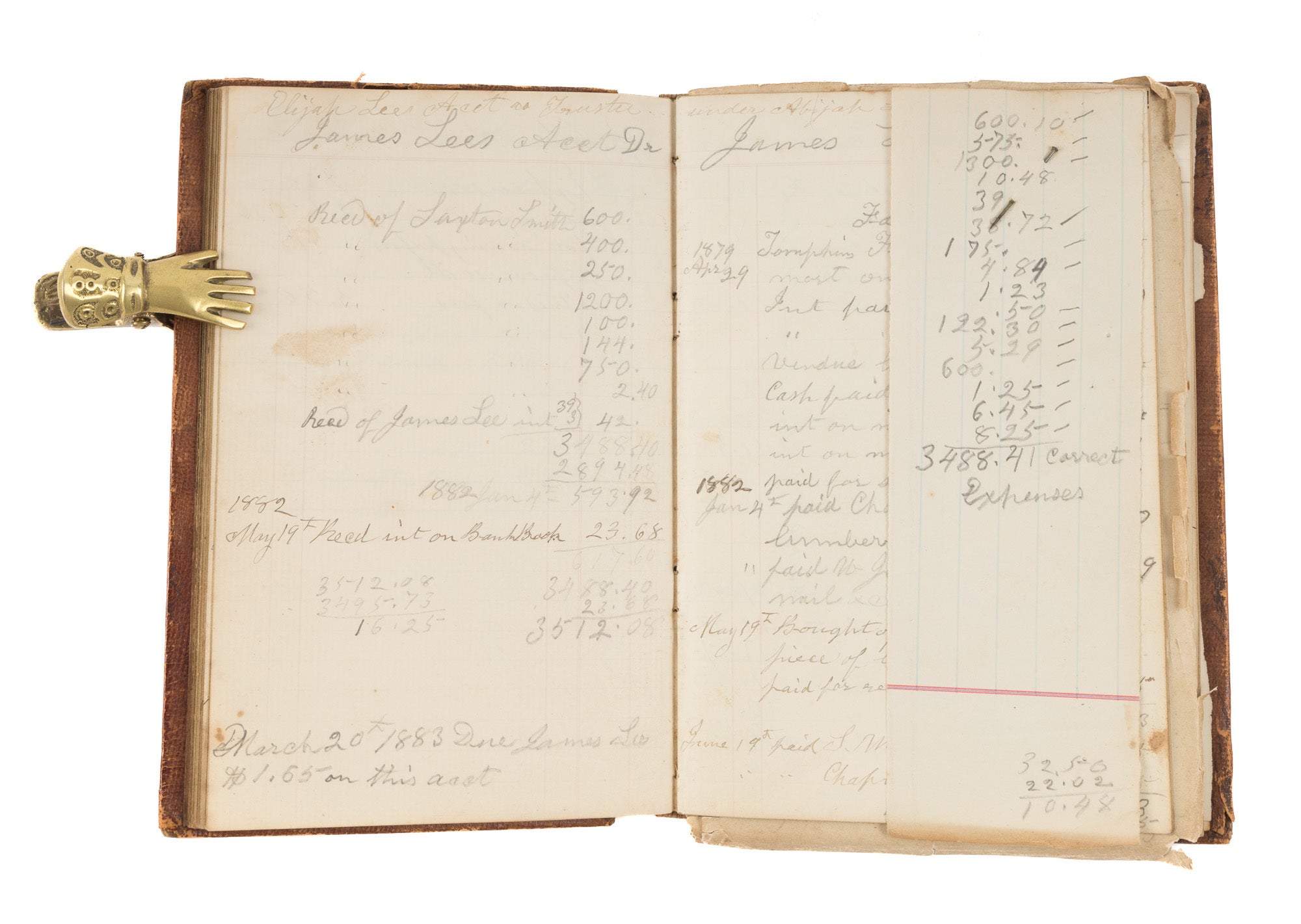Lee Rathbone Account Book as Executor of the Estate of Thomas Rathbone Lee ...