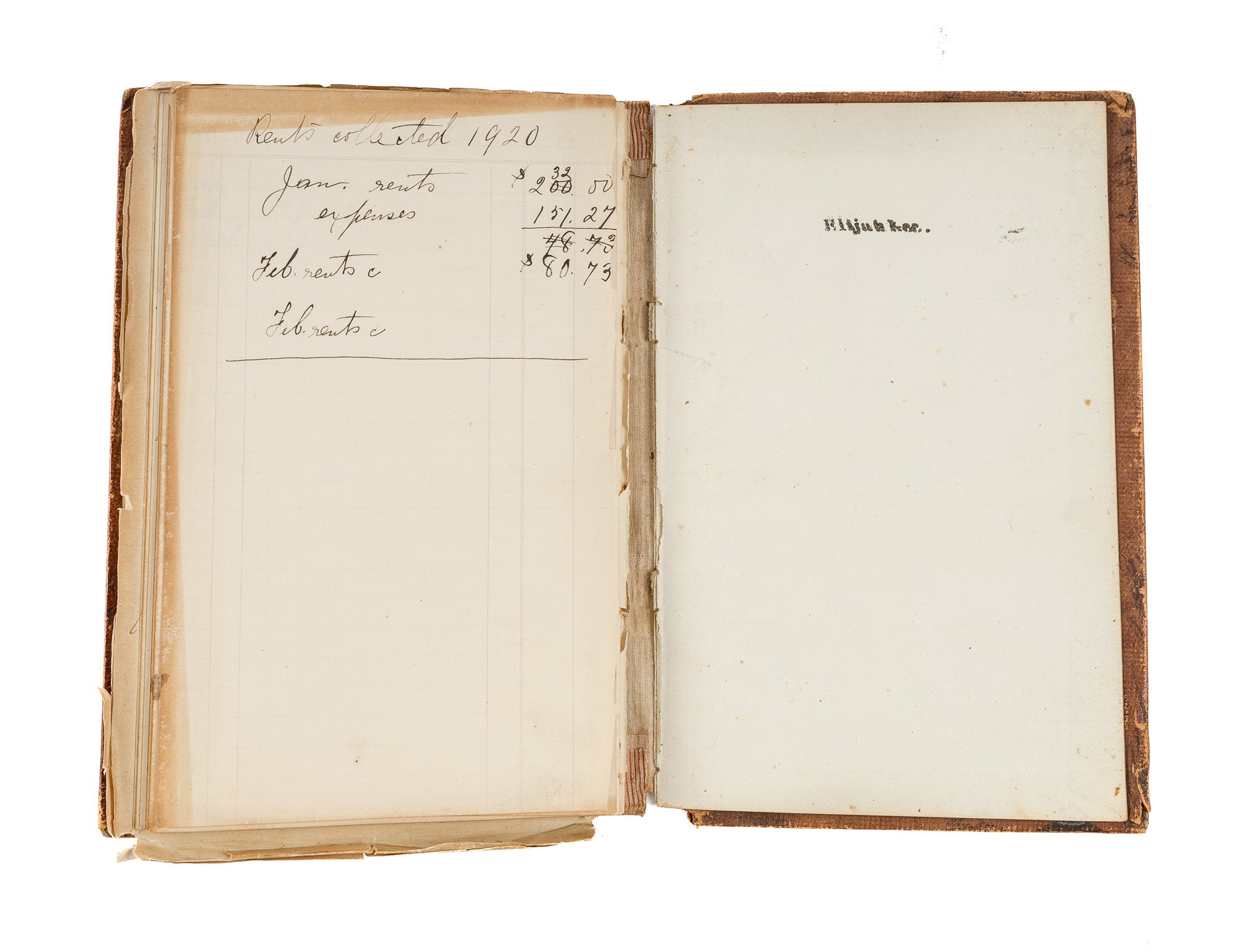 Account Book as Executor of the Estate of Thomas Rathbone Lee ...