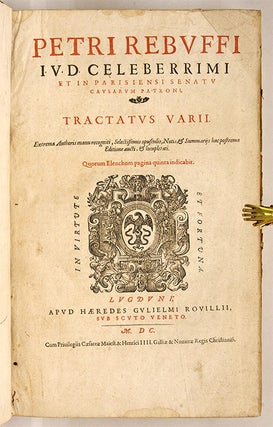 Tractatus Varii, Extrema Authoris Manu Recogniti, Selectissimis...