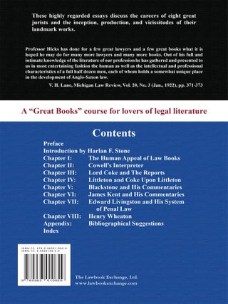 Men and Books Famous in the Law
