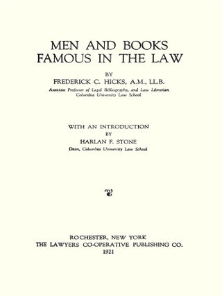Men and Books Famous in the Law
