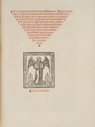 Item #68224 Tractatus Perutilis Et Quotidianus De Jure Patronatus. Rochus Curtius, Rocco Corte