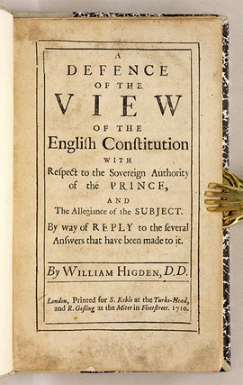 A Defence of the View of the English Constitution with Respect to...