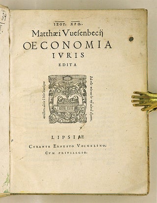 Oeconomia Iuris [Juris], Leipzig, 1571.