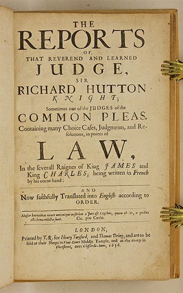 Reports of that Reverend and Learned Judge [And Two Other Books].