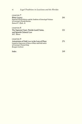 Legal Traditions in Louisiana and the Floridas 1763-1848