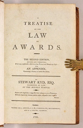 A Treatise on the Law of Awards. Rev. 2nd edition. London, 1799.