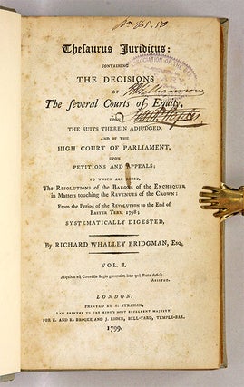 Thesaurus Juridicus, Containing the Decisions of the Several Courts...