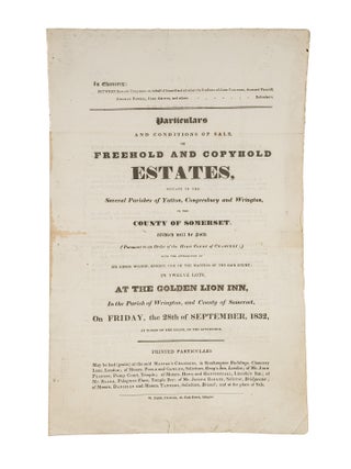 Item #68825 Particulars and Conditions of Sale, Of Freehold & Copyhold Estates. Land Auction,...