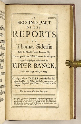 Les Reports des Divers Special Cases, 2 vols. London, 1714, Complete