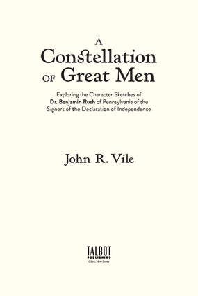 A Constellation of Great Men: Exploring the Character Sketches by...