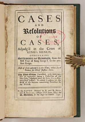 Cases and Resolutions of Cases, Adjudg'd in the Court of King's Bench.
