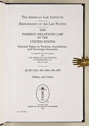 Restatement of the Law Fourth, Foreign Relations Law... United States