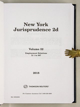 New York Jurisprudence 2d. Employment Relations. 3 Vols. 52 to 53A